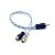 Cabo Y Azul Com Prata Transparente 4MM 1 Macho 2 Fêmeas Svart Dupla Blindagem Revestimento Em Pvc Flexível Tech One - Imagem 1