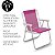 Cadeira de Praia Alta Rosa De Alumínio Com Encosto - Bel - Imagem 3