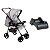Carrinho De Bb Bebê De Passeio Milano Rv II Cinza + Base Para Bebê Conforto Plástico Preta Galzerano - Imagem 1