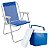 Bel Cadeira Alta Estrutura De Alumínio Lazy Sannet Azul Dobrável + Caixa Térmica 26 Litros Leve E Fácil Para Transportar - Imagem 1