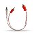 Quatro Cabo Y Rca Automotivo Banhado Ouro Tech One 2 Machos 1 Fêmea Blindado Vermelho e Transparente - Imagem 1