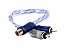 10x Cabo Y Para Som Automotivo Injetado Azul/Prata Transparente 4mm 1 Femea e 2 Machos Marca Svart - Imagem 3