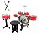 Mini Bateria Música Infantil Menina/Menino Baqueta Brinquedo Importway Cor Azul Com Banqueta Pedal - Imagem 1