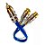 Cabo Y Rca Svart 1 Macho 2 Fêmea Azul Blindado 5mm Diametro100% Cobre - Imagem 2