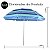Guarda Sol Grande Para Praia Piscina Verão 240cm Azul Listrado Com Haste Em Alumínio Impotway - Imagem 4