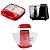 Kit Cozinha Pipoqueira Vermelha + Mini Processador Preto + Sanduicheira Vermelha Amvox 110V - Imagem 1