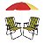 Kit Praia 2 Cadeiras Praia Alta Camping Xadrez Marine + Guarda-Sol FPS 70 Em Aço Pintado 1,80m Poliéster Com Silvercoating Grande - Imagem 1