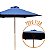 Ombrelone Central em Madeira 3m Camping Piscina Importway Azul Resistente Gigante Proteção UV - Imagem 4
