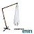 Ombrelone Lateral Estrutura Madeira Tecido Poliester 3m Branco Manivela Gigante Proteção UV Camping Praia Jardim PIscina - Imagem 2