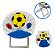 Cadeira Infantil Branca Bola Camping Praia Bebês Crianças Tema Bola Suporta 25Kg Retrátil Importway - Imagem 7