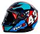 Capacete Moto Fechado FW3 GTX 43 Tamanho 60 Viseira Cristal 2mm ABS Óculos Interno Fumê Proteção UV Vermelho/Azul - Imagem 1