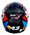 Capacete Moto Fechado FW3 GTX 43 Tamanho 60 Viseira Cristal 2mm ABS Óculos Interno Fumê Proteção UV Vermelho/Azul - Imagem 6