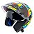 Capacete Moto Aberto FW3 X Open Up Fox 56 Viseira Cristal 2mm Óculos Interno Fume Entrada de Ar Frontal Amarelo/Azul - Imagem 4