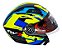 Capacete Moto Aberto FW3 X Open Up Fox 56 Viseira Cristal 2mm Óculos Interno Fume Entrada de Ar Frontal Amarelo/Azul - Imagem 1