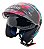Capacete Aberto Moto FW3 X Open Up Fox Rosa Azul Com Óculos Solar Interno Fumê Viseira Cristal Tamanho 60 - Imagem 3