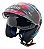 Capacete Moto Aberto FW3 X Open Up Fox 60 Viseira Cristal 2mm Óculos Interno Fume Entrada de Ar Frontal Azul/Rosa - Imagem 2
