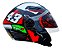 Capacete Moto Aberto Fw3 X Open Up 43 Tamanho 58 Viseira Cristal Óculos Interno Fumê ABS Vermelho/Verde - Imagem 3