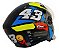 Capacete Para Moto  X Open Up 43 Amarelo e Azul Aberto Com Óculos Solar Interno Tamanho 56 -FW3 - Imagem 9