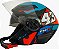 Capacete para Moto Aberto X Open Up 43 Azul Vermelho com Oculos Interno Viseira Cristal Tamanho 60 - FW3 - Imagem 9