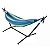 Rede de Descanso Dormir com Suporte Desmontável Área de Lazer Camping Importway IWSRR-AZ Azul - Imagem 2