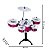 Mini Bateria Completa Música Infantil Baqueta Brinquedo Menina Menino Cor Vermelho - Imagem 2