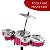 Mini Bateria Completa Música Infantil Baqueta Brinquedo Menina Menino Cor Vermelho - Imagem 6