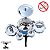 Mini Bateria Completa Música Infantil Baqueta Brinquedo Menina Menino Cor Azul - Imagem 8