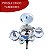 Mini Bateria Completa Música Infantil Baqueta Brinquedo Menina Menino Cor Azul - Imagem 6