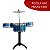Mini Bateria Completa Música Infantil Baqueta Brinquedo Menina Menino Cor Azul - Imagem 5