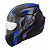 Capacete Moto Fechado Attack HSA Viseira Cristal Preto/Azul Inmetro Tamanho 58 - Pro Tork - Imagem 3