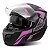 Capacete Moto Fechado Attack HSA Viseira Cristal Preto/Rosa Inmetro Tamanho 58 - Pro Tork - Imagem 1