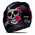 Capacete Moto Fechado G7 Caveira Mexicana Viseira Cristal Preto/Verde Inmetro Tamanho 58 - Pro Tork - Imagem 3