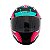 Capacete Moto Fechado GTX Super Azul Tiffany Com Rosa/Branco Viseira Cristal Inmetro Tamanho 56 FW3 - Imagem 2
