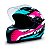 Capacete Moto Fechado GTX Super Azul Tiffany Com Rosa/Branco Viseira Cristal Inmetro Tamanho 58 FW3 - Imagem 3
