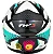 Capacete Moto Fechado GTX Super Azul Tiffany Rosa e Branco com Oculos Interno Viseira Cristal Tamanho 60 - FW3 - Imagem 10