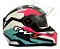 Capacete Moto Fechado GTX Super Azul Tiffany Rosa e Branco com Oculos Interno Viseira Cristal Tamanho 60 - FW3 - Imagem 8
