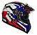 Capacete Moto Fechado GTX Super Vermelho com Azul/Branco Viseira Cristal Inmetro Tamanho 56 - FW3 - Imagem 3