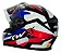 Capacete Moto Fechado GTX Super Vermelho com Azul/Branco Viseira Cristal Inmetro Tamanho 56 - FW3 - Imagem 4