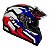 Capacete Moto Fechado GTX Super Vermelho com Azul/Branco Viseira Cristal Inmetro Tamanho 58 - FW3 - Imagem 4