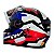 Capacete Moto Fechado GTX Super Vermelho com Azul/Branco Viseira Cristal Inmetro Tamanho 60 - FW3 - Imagem 3