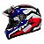 Capacete Moto Fechado GTX Super Vermelho com Azul/Branco Viseira Cristal Inmetro Tamanho 60 - FW3 - Imagem 5