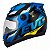 Capacete Moto Fechado Azul com Amarelo G8 EVO Viseira Cristal Inmetro Tamanho 62 736AZAM -  Pro Tork - Imagem 2