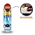 Skate Pro Urban Vermelho Amarelo e Azul + Kit Proteção Contra Impactos Bel Tamanho P - Imagem 4