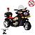 Moto Motinho Elétrica Infantil Policia Preta Som/Luzes Bagageiro 6V 18W BW-006 - Importway - Imagem 10