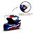 Capacete Moto Fechado GTN Super Viseira Cristal Azul/Branco Brilhante Inmetro Tamanho 56 - FW3 - Imagem 2