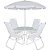 Conjunto Noronha Guarda-Sol Branco + 4 Cadeiras + Mesa em Aluminio Reclinável Regulável Bel - Imagem 1