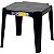 Mesa Plástica De Apoio Pequena Preta 46Cm Bel Suporta Até 30Kg Furação Para Guarda-Sol - Imagem 1