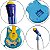 Kit Banda Infantil Bateria Guitarra Microfone Azul Meninos Meninas Irmãos Gêmeos Amigos - Imagem 7
