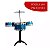 Kit Banda Infantil Bateria Guitarra Microfone Azul Meninos Meninas Irmãos Gêmeos Amigos - Imagem 4