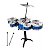 Kit Banda Infantil Bateria Guitarra Microfone Azul Meninos Meninas Irmãos Gêmeos Amigos - Imagem 2